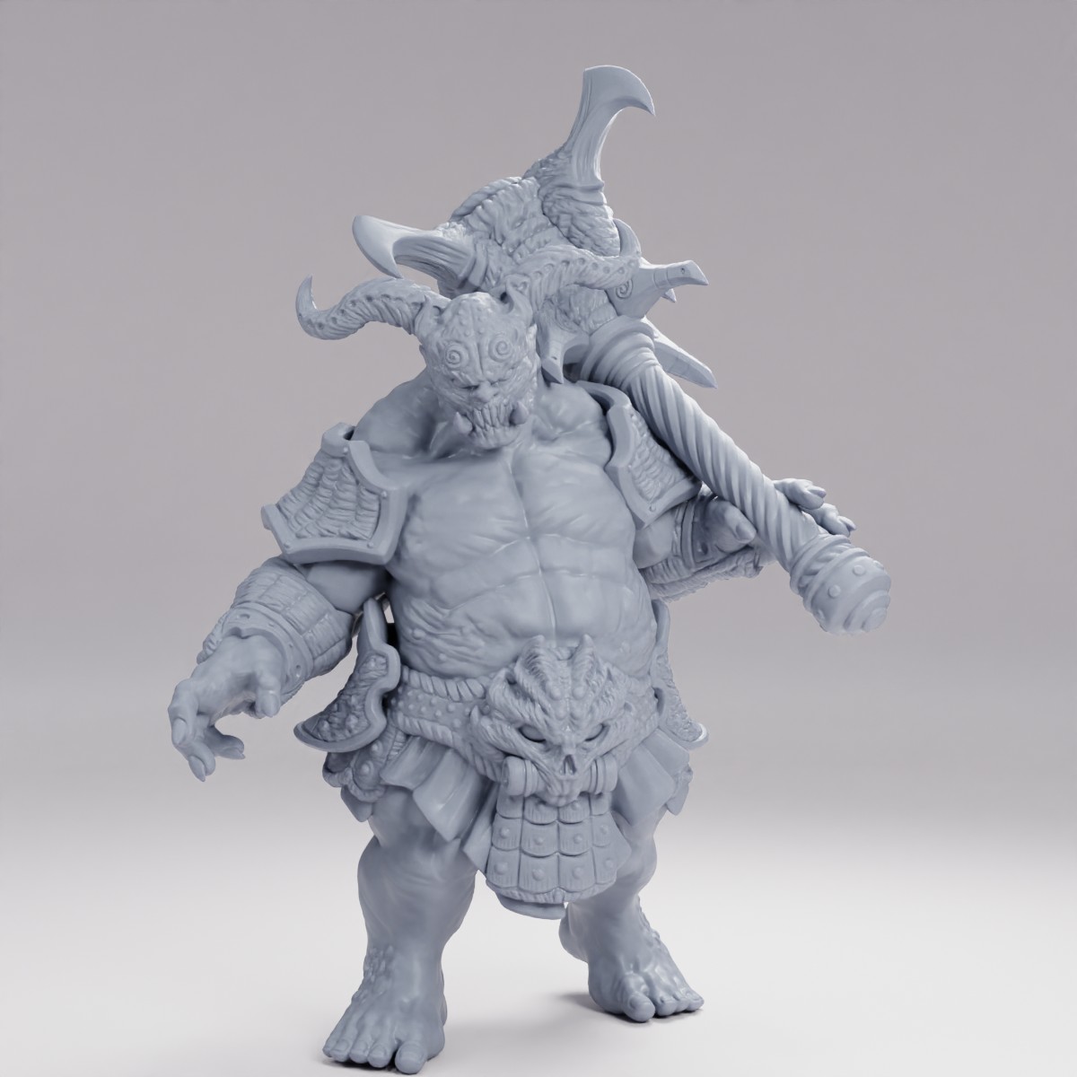 Hot Goblin. 鬼の戦王：刃付き金棒装備 - TTRPGミニチュア | Hot Goblin